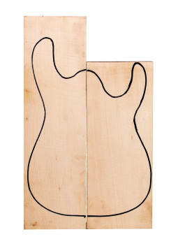 Curly Maple Asymetric Body 530x160x50mm + 460x160x50mm