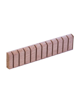 Refuerzos de guitarras, también conocidos como cadenetas, zoquetillos, peanas, kerfing o kerfed lining madera Okume