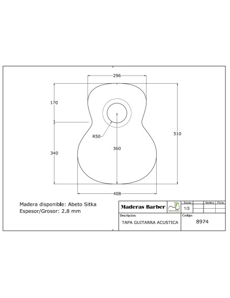 Acoustic Guitar Sitka Spruce Finished Top MB Exclusive