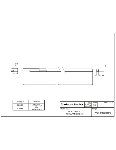 370 mm precision double action truss rod