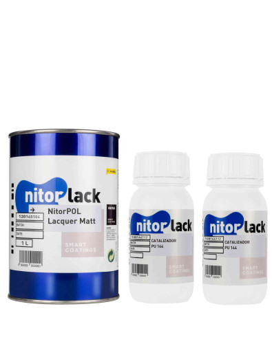 Laca Mate NITORPOL (1l) +  Endurecedor PU 046 NITORLACK® (2x0,25l)