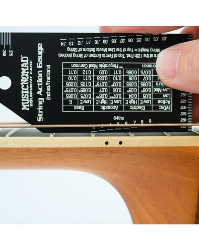 Precision string action gauge