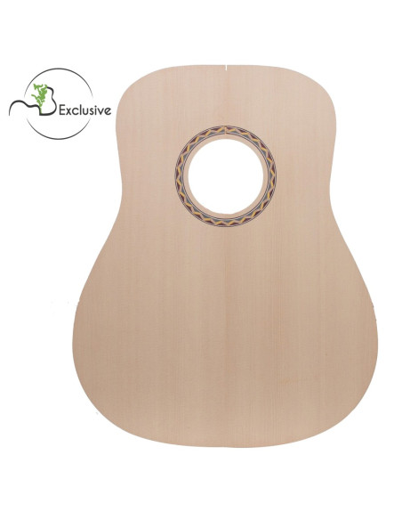 The MB Exclusive finished top for acoustic guitar is constructed from Sitka spruce