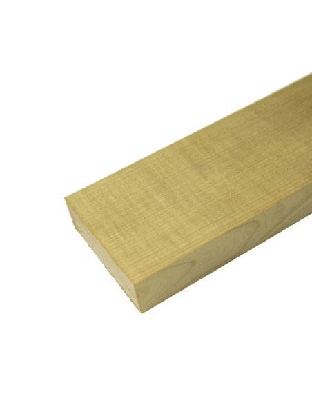 Maple wood is characterized as a hard, durable wood that provides a bright, crisp tone to the bass.