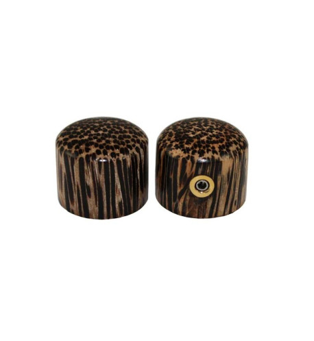 Botones Tigerwood (marrón con franjas de color negro)
