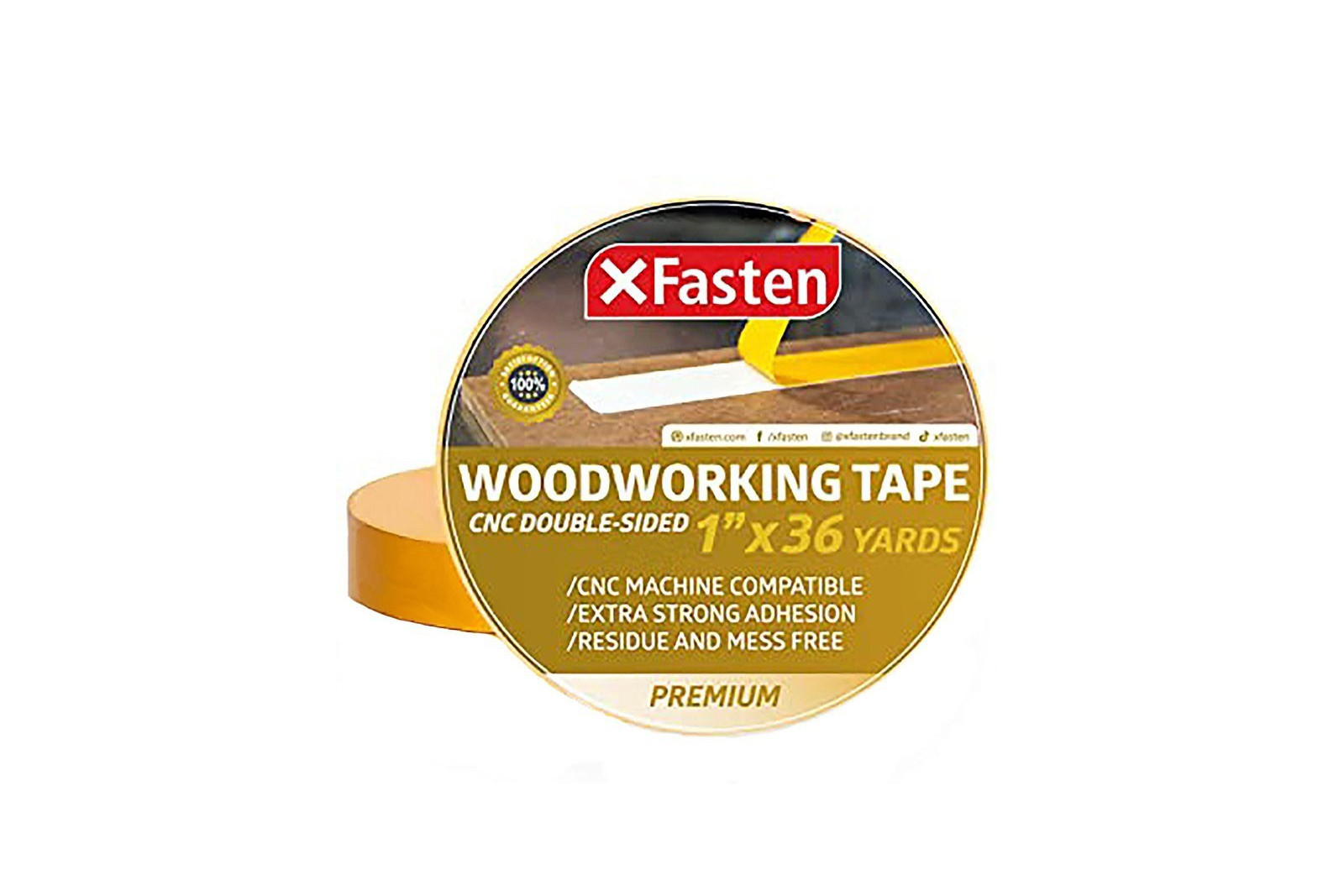 XFasten Double Sided Tape, 1/4 Inch x 20 Yards, White