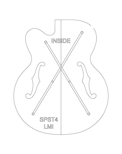 Body template, archtop, Benedetto cutaway, acrylic