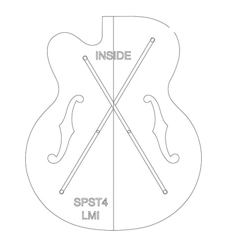 Body template, archtop, Benedetto cutaway, acrylic