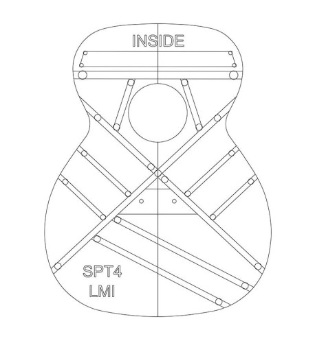 Body template, 000, Martin-style 14 fret, acrylic