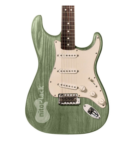 tinte verde guitarra eléctrica