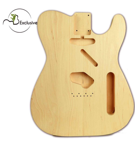 Cuerpo tipo Telecaster en Aliso europeo, vista frontal — Maderas Barber