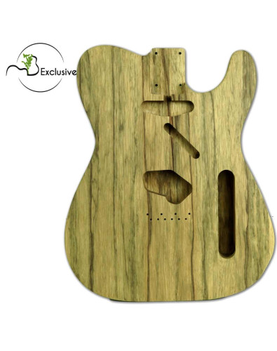 Cuerpo tipo Telecaster en Black Limba, vista frontal — Maderas Barber
