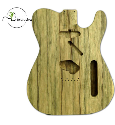 Cuerpo tipo Telecaster en Black Limba, vista frontal — Maderas Barber