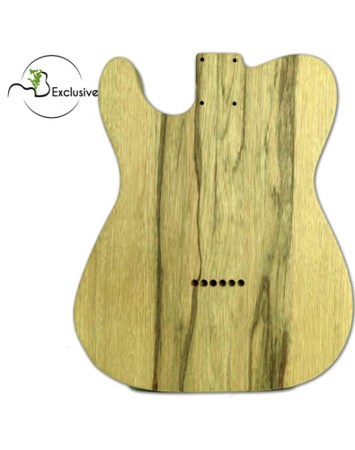 Cuerpo tipo Telecaster en Black Limba, vista frontal — Maderas Barber 2