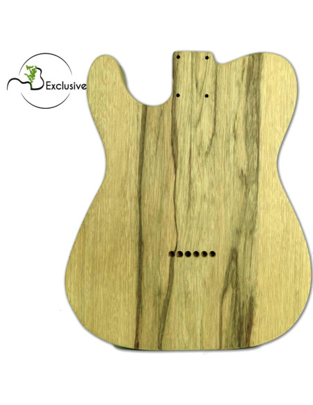 Cuerpo tipo Telecaster en Black Limba, vista trasera — Maderas Barber