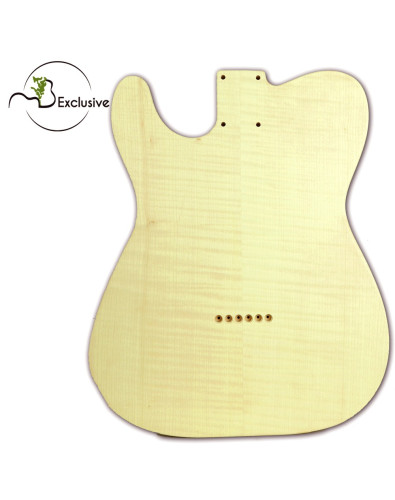 Telecaster style body in European Maple, front view — Maderas Barber 2