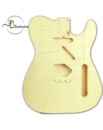 Telecaster style body in European Maple, front view — Maderas Barber