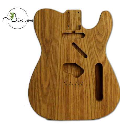 Cuerpo tipo Telecaster en Fresno torrefactado, vista frontal — Maderas Barber