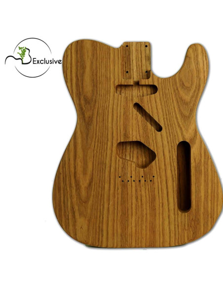 Cuerpo tipo Telecaster en Fresno torrefactado, vista frontal — Maderas Barber