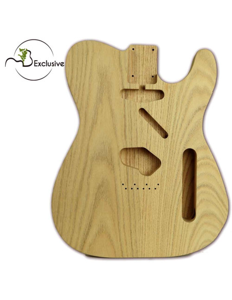 Cuerpo tipo Telecaster en Sassafrás, vista frontal — Maderas Barber