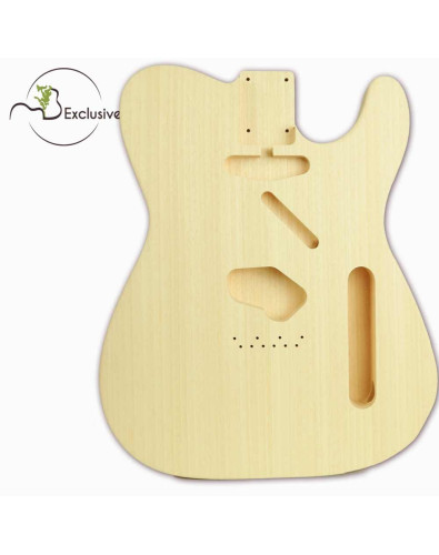 Telecaster style body in Ayous, front view — Maderas Barber