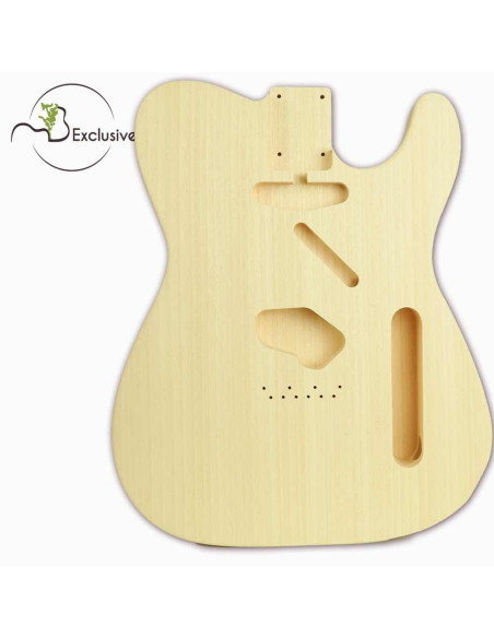 Cuerpo tipo Telecaster en Ayous, vista frontal — Maderas Barber