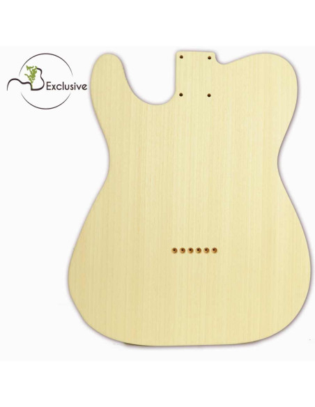 Cuerpo tipo Telecaster en Ayous, vista trasera — Maderas Barber