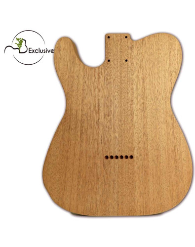 Telecaster style body in African Mahogany, front view — Maderas Barber 2