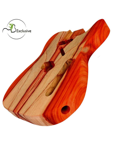 Cuerpo tipo Telecaster en Palo Rojo Bariolé — Maderas Barber