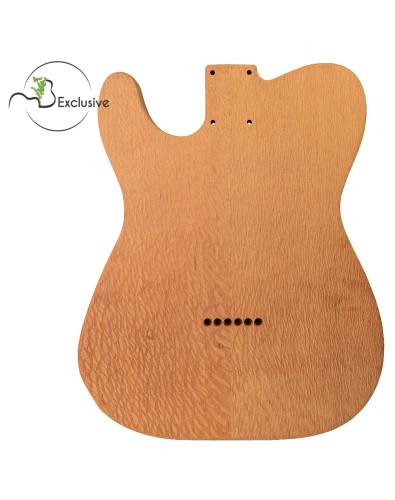 Telecaster style body in Brazilian Lacewood, front view — Maderas Barber 2