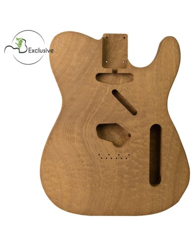 Telecaster style body in Sapele, front view — Maderas Barber