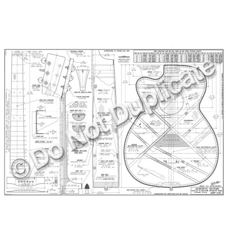 Plan Guitare style OM Martin cutaway