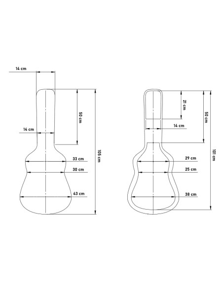 ABS classical guitar case dimensions
