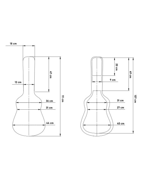 medidas estuche guitarra acustica ABS