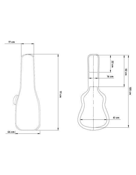 softcase acoustic guitar dimensions