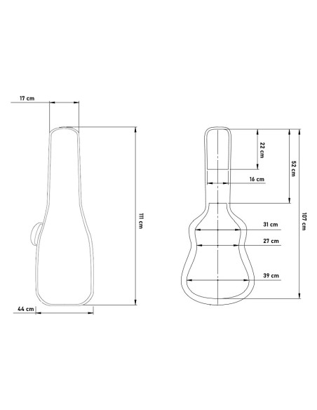 softcase classical guitar dimensions