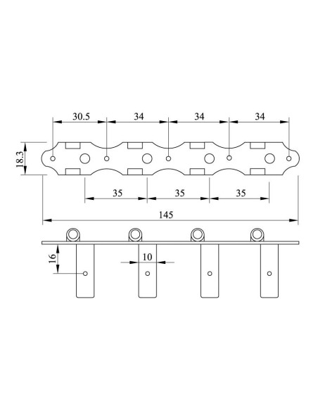 Plan Mécanique Der Jung DJ406AB8-P5I-S3 Guitare 8 cordes