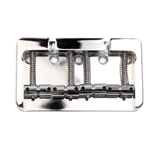 4 String Bass Fender Style Mount 5 Hole Aluminum Chrome Bridge