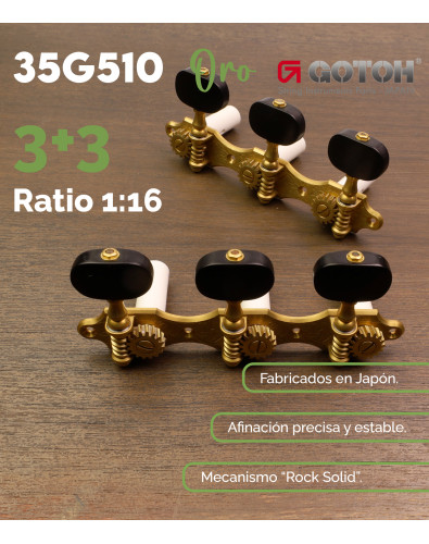 Clavijero Gotoh Guitarra Clásica Oro Mate 35G510QC/EN 2