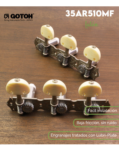 Clavijero Gotoh Guitarra Clásica X-Nickel 35AR510MF-KM-XN 2
