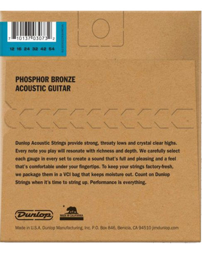 Juego Cuerdas Dunlop Phosphor Bronze 92/8 Light 12-54 acústica 2