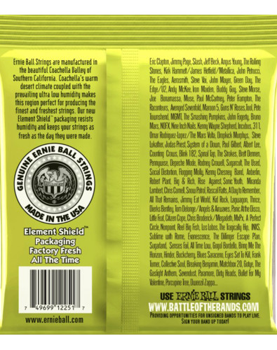Juego de Cuerdas Ernie Ball Guitarra Eléctrica Pure Nickel Slinky Rock and Roll 10-46 2
