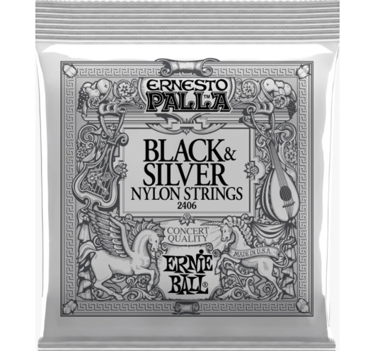 Juego de Cuerdas Ernie Ball Guitarra Clásica Ernesto Palla Black & Silver