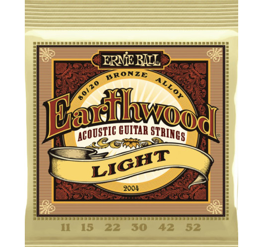 Juego de Cuerdas Ernie Ball Guitarra Acústica Earthwood Light 11-52