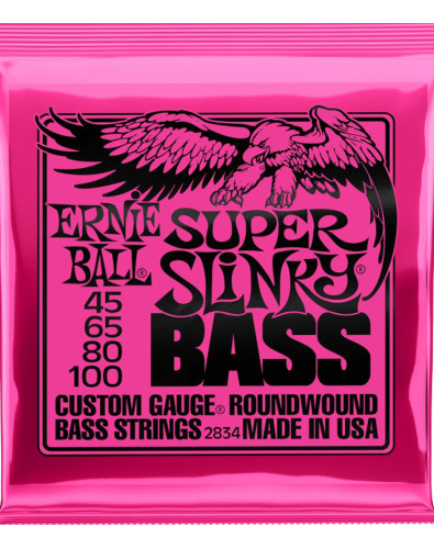 Juego de Cuerdas Ernie Ball Bajo Eléctrico Super Slinky 45-100