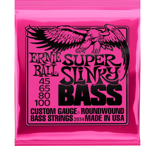 Juego de Cuerdas Ernie Ball Bajo Eléctrico Super Slinky 45-100