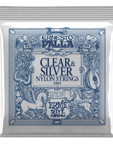 Juego de Cuerdas Ernie Ball Guitarra Clásica Ernesto Palla Clear & Silver