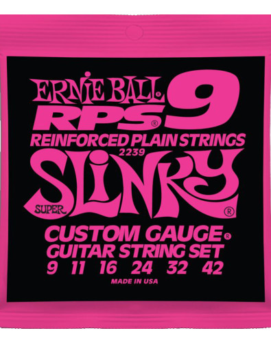 Juego de Cuerdas Ernie Ball Guitarra Eléctrica Super Slinky Planas RPS 9-42