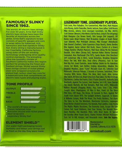 Juego de 5 Cuerdas Ernie Ball Bajo Eléctrico Slinky Regular 45-130 2