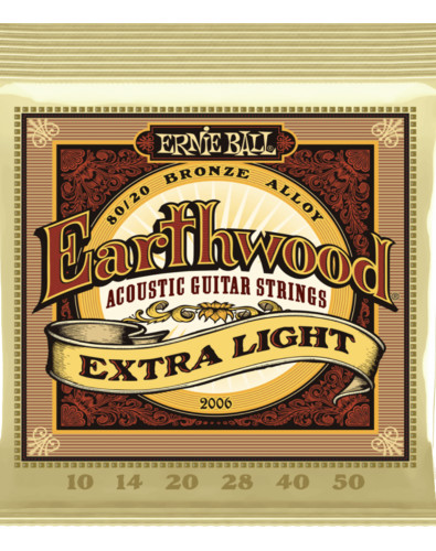 Juego de Cuerdas Ernie Ball Guitarra Acústica Earthwood Extra Light 10-50